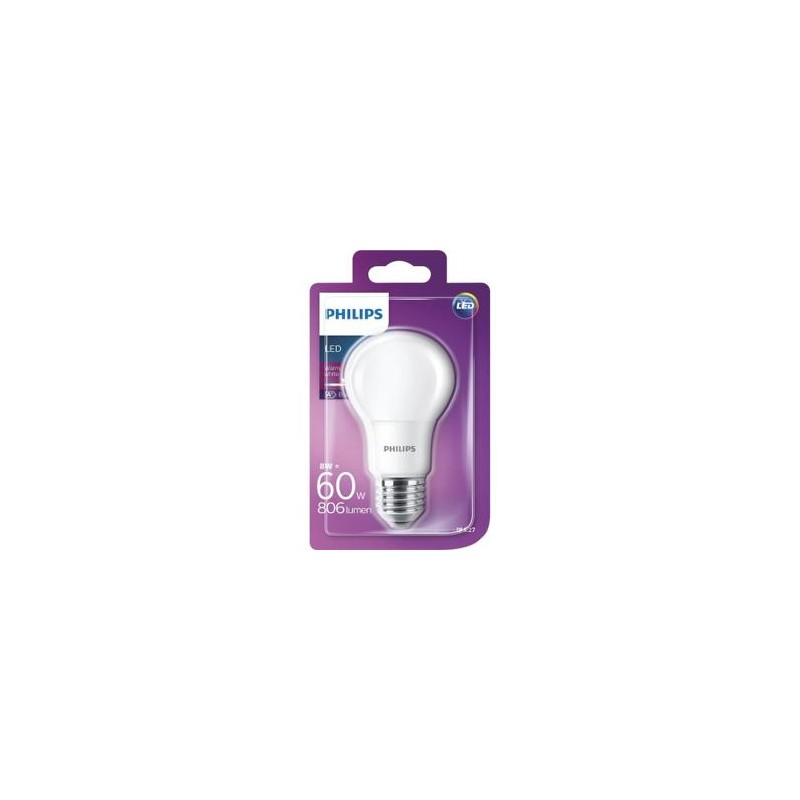Philips LED standard 8W culot E27 blanc chaud ref 229071