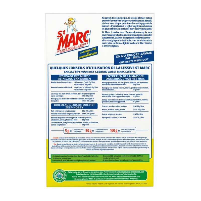 Boîte lessive en poudre ST MARC résine de pin entretien sols