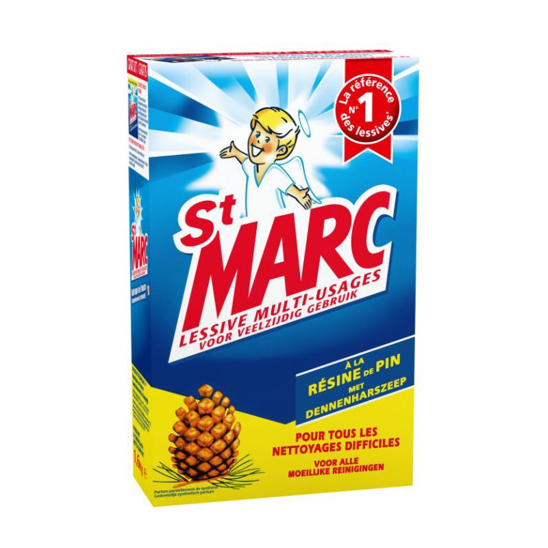 Lessive en poudre ST MARC pin - Boîte 1, 4 kg