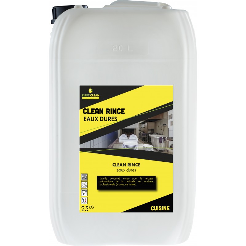 LIQUIDE DE RINCAGE eaux dures CLEAN RINCE - Bidon 25kg