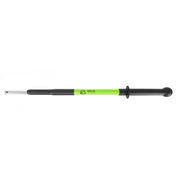 Détail poignée globe rotative manche télescopique aluminium vert