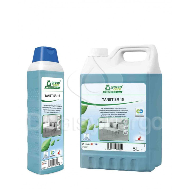 Bidon HDPE 5L TANET SR15 nettoyant concentré surfaces professionnelles