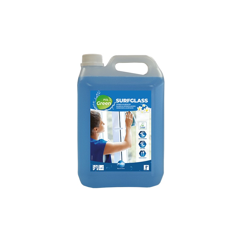 Nettoyant vitres ecolabel POLGREEN SURF GLASS - Bidon 5L