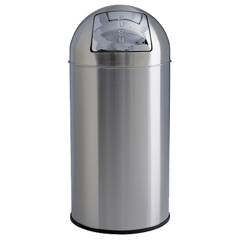 Detail trappe inox brillant retour automatique poubelle 40L ref 128016