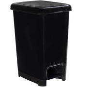 Poubelle SLIM noire 10L vue de detail barre metal et support sac