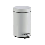 Poubelle à pédale professionnelle 12L acier epoxy blanc TAMPEL