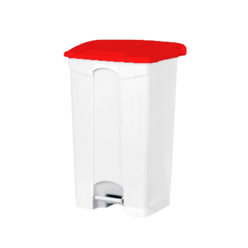 Poubelle à pédale 50L couvercle blanc détail pédale Tecnoprene