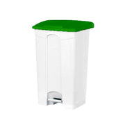 Poubelle à pédale 50L polypropylène blanc vue de face