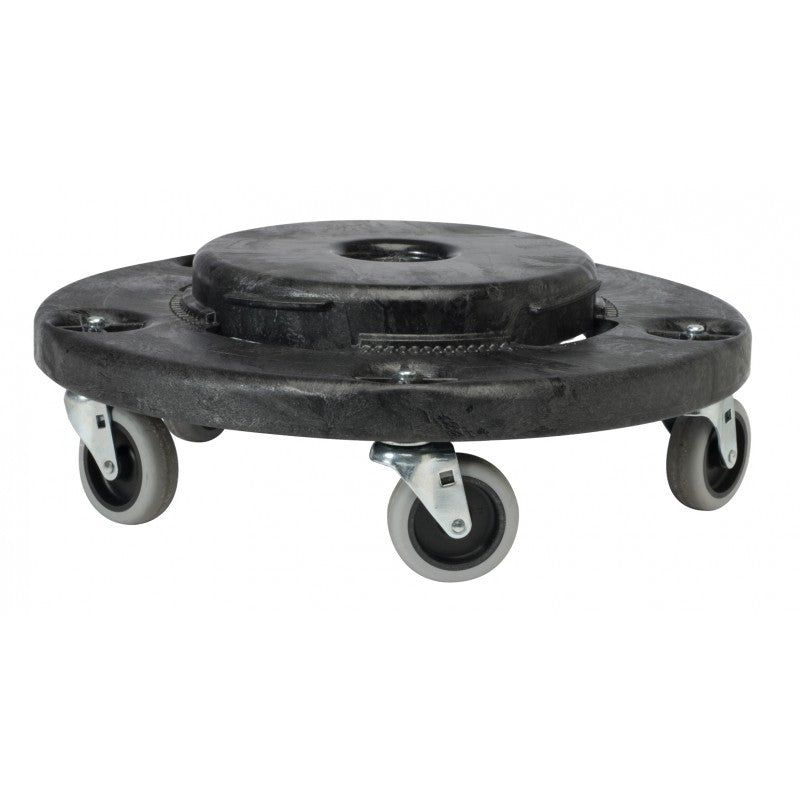 Socle roulant Brute Rubbermaid noir dimensions 45x45cm detail
