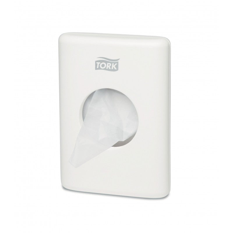 Distributeur Tork B5 sachets hygiéniques blanc dimensions 14x10x3,6 cm