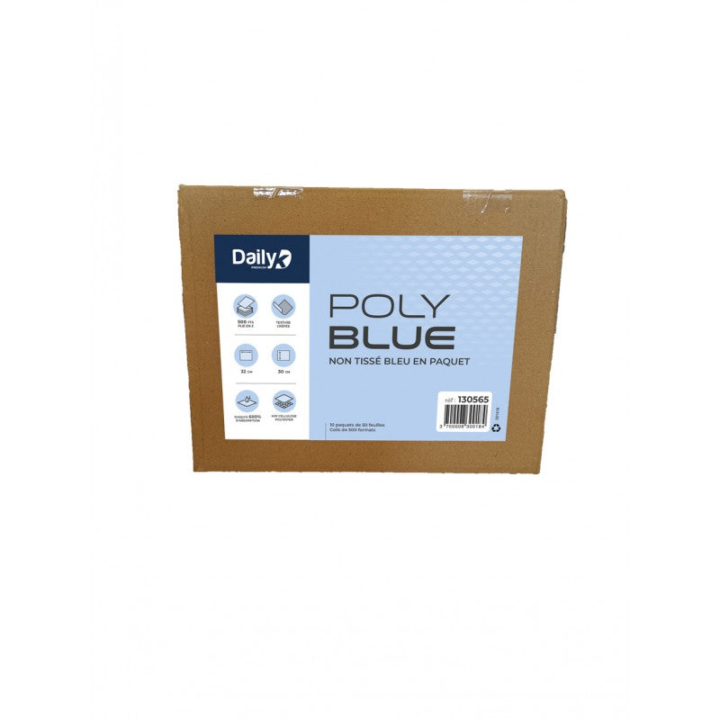 Non tissé crêpé 30x32 bleu POLYBLUE - Ct 500 fts